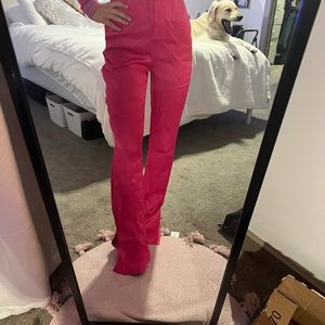 NWT! Zara Pink Satin Pants with slits